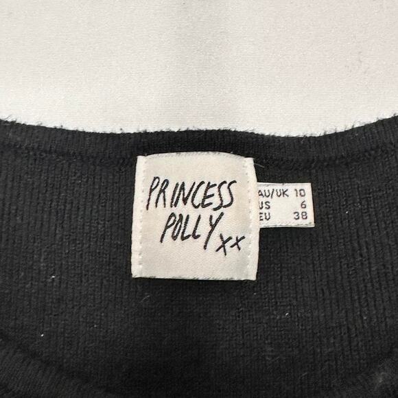 Princess Polly Size Medium (6) Black Great Quality Button Up Top For Summer - Picture 3 of 4